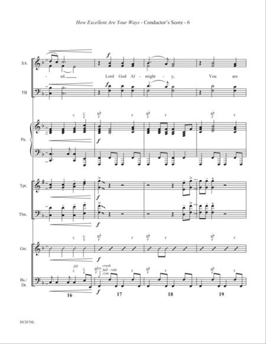 How Excellent Are Your Ways - Brass and Rhythm Score and Parts Choir scores gallery preview page 6