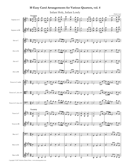 10 Easy Christmas Carol Arrangements for Various Quartets, volume 4