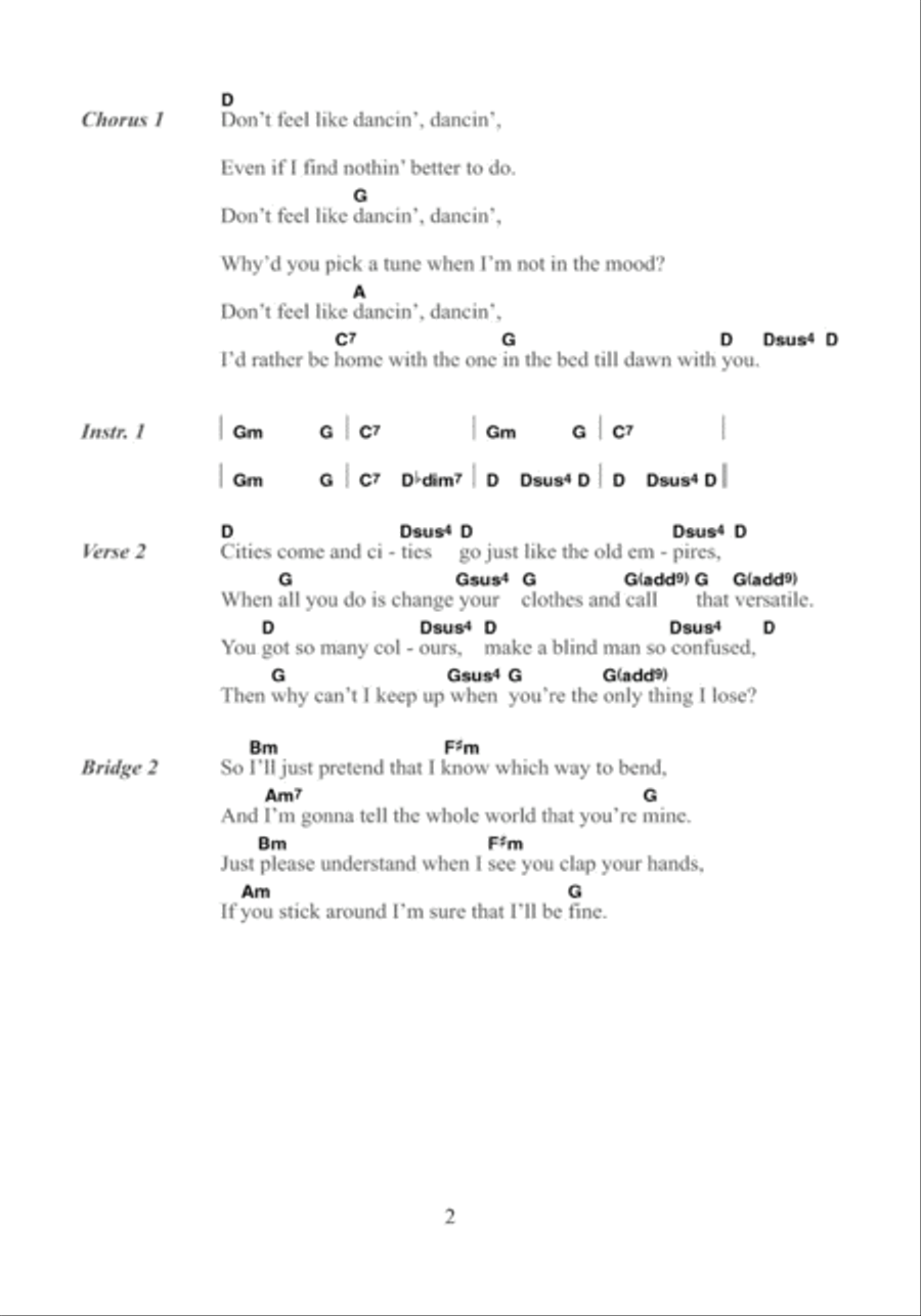 I Don't Feel Like Dancin' Acoustic Guitar scores gallery preview page 2
