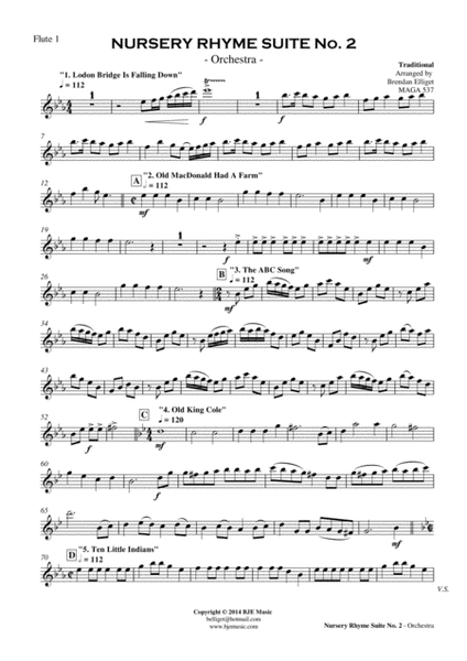 Nursery Rhyme Suite No. 2 - Orchestra Score and Parts image number null