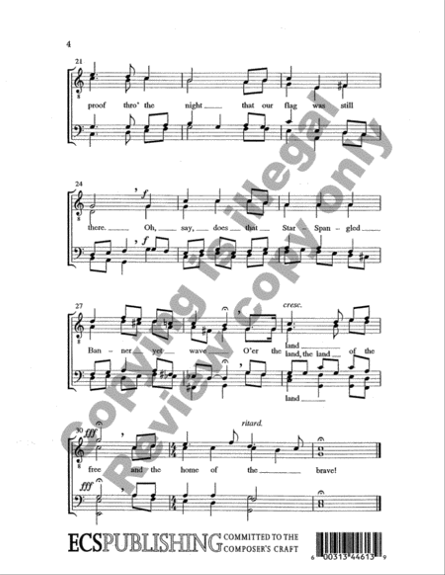 Star Spangled Banner Star Spangled Banner TTBB scores gallery preview page 7