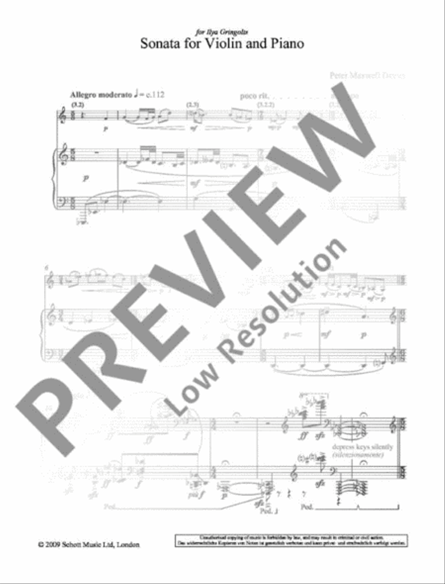 Sonata Violin Solo scores gallery preview page 4