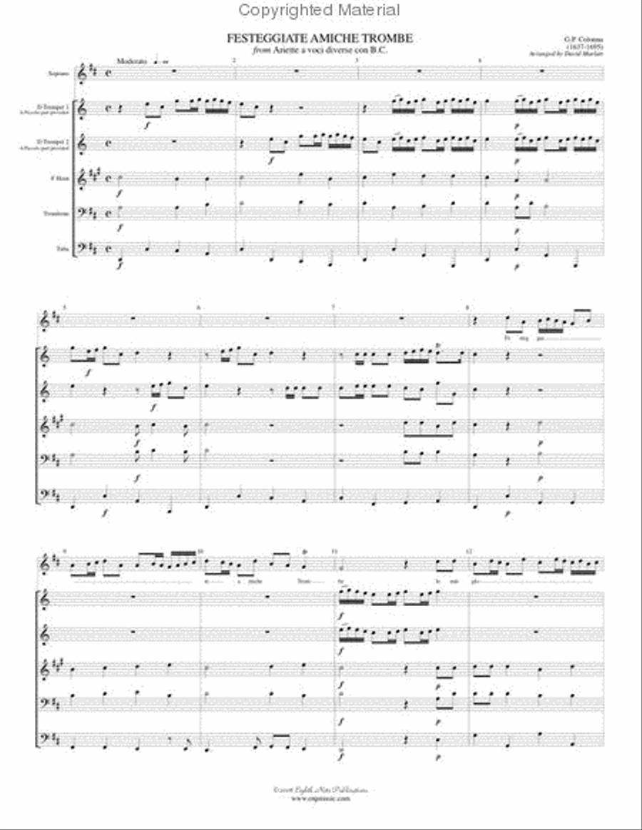 Festeggiate Amiche Trombe Brass Quintet scores gallery preview page 2