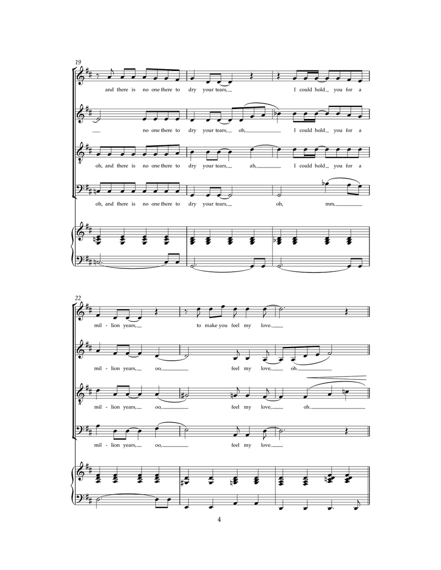 Make You Feel My Love (arr. Jeremy Birchall) 4-Part scores gallery preview page 4