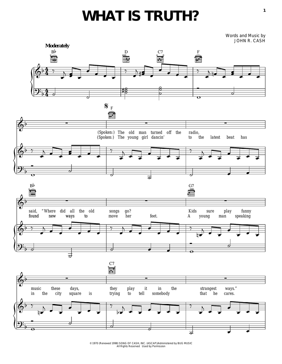 What Is Truth? Piano, Vocal, Guitar scores gallery preview page 1