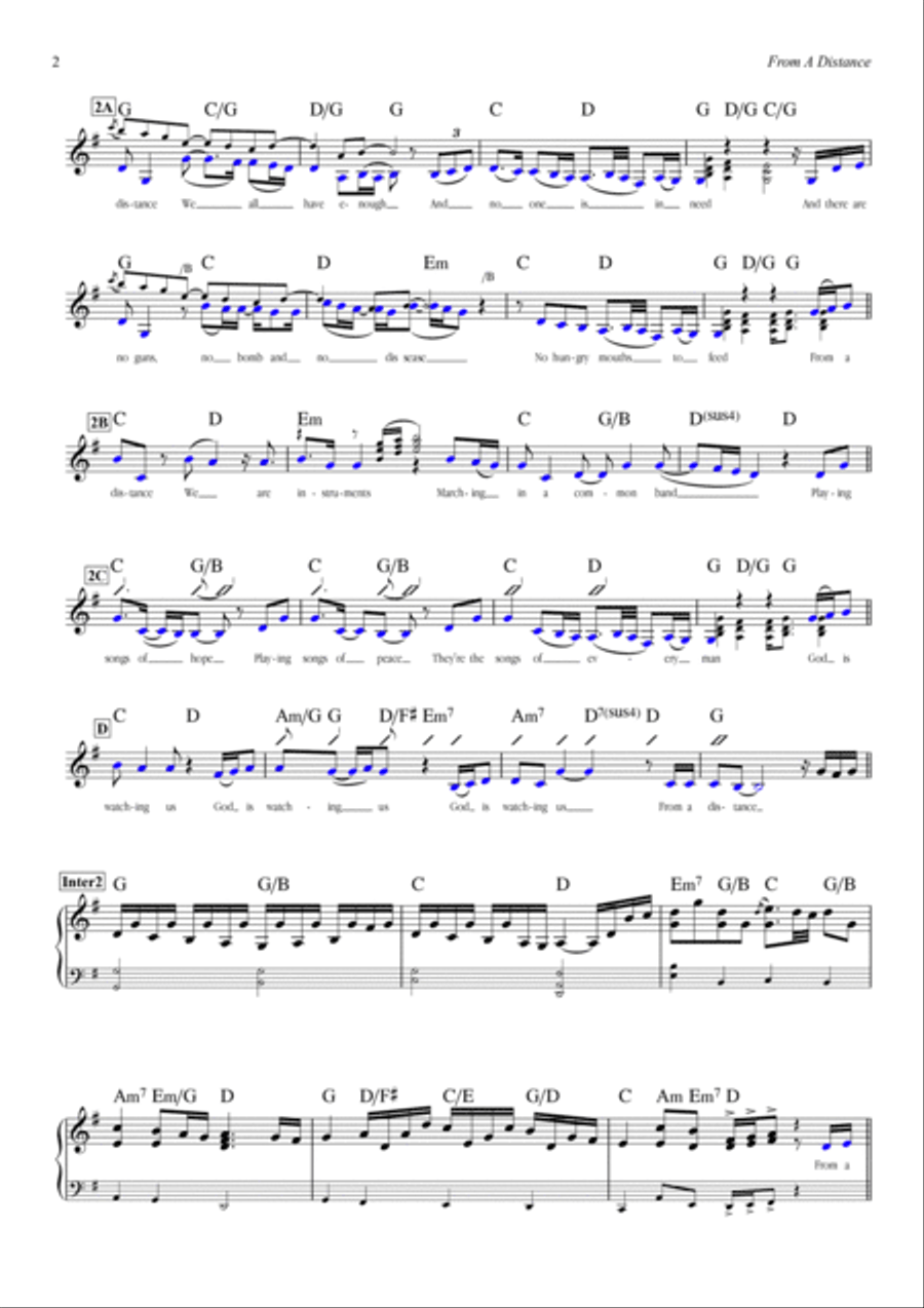From A Distance Piano scores gallery preview page 2