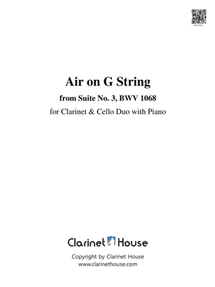 Bach:Air on the G String for Piano Trio (Clarinet in Bb & Cello)
