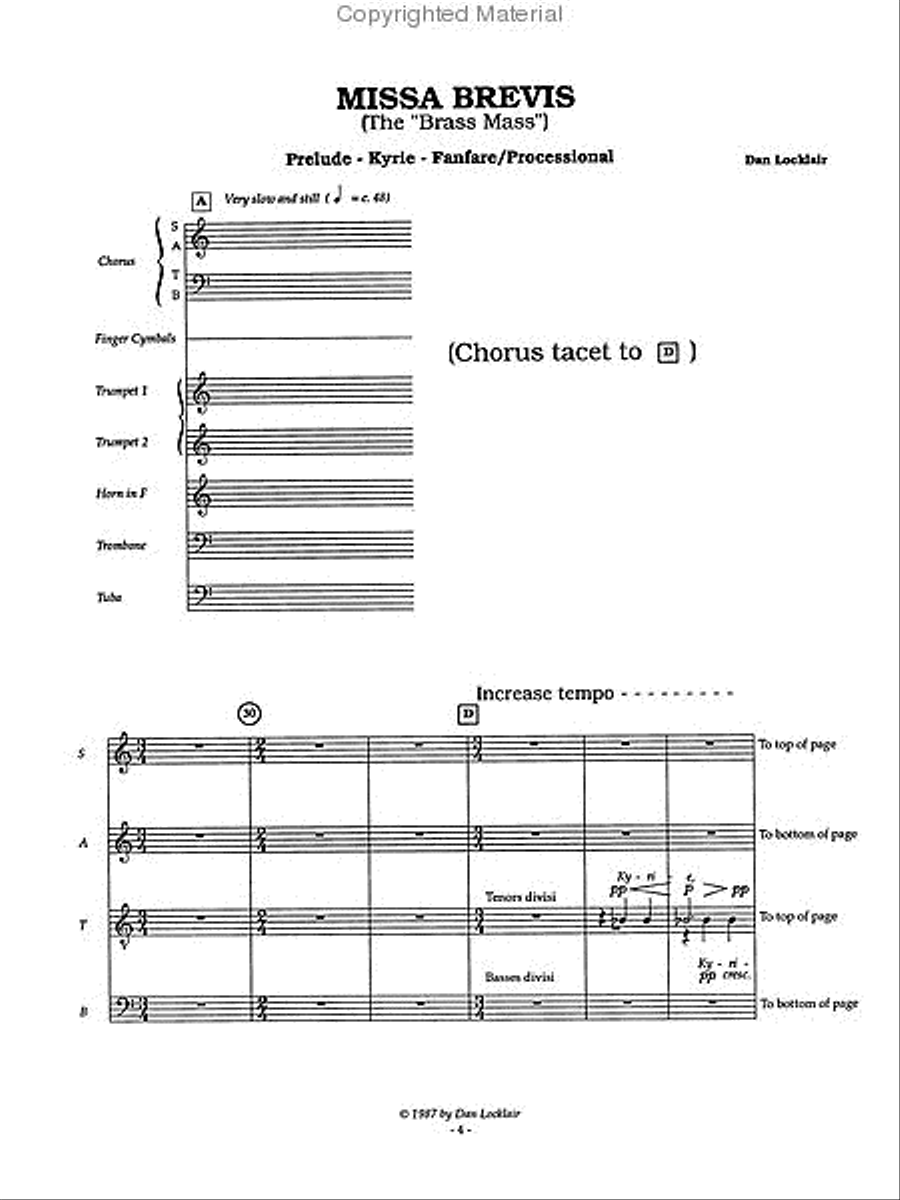 Missa Brevis (The Brass Mass) Divisi scores gallery preview page 2