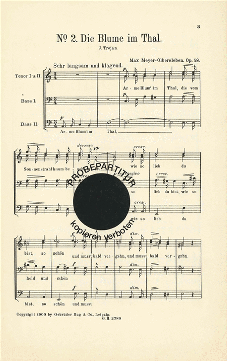 Die Blume im Thal Men's Choir scores gallery preview page 1