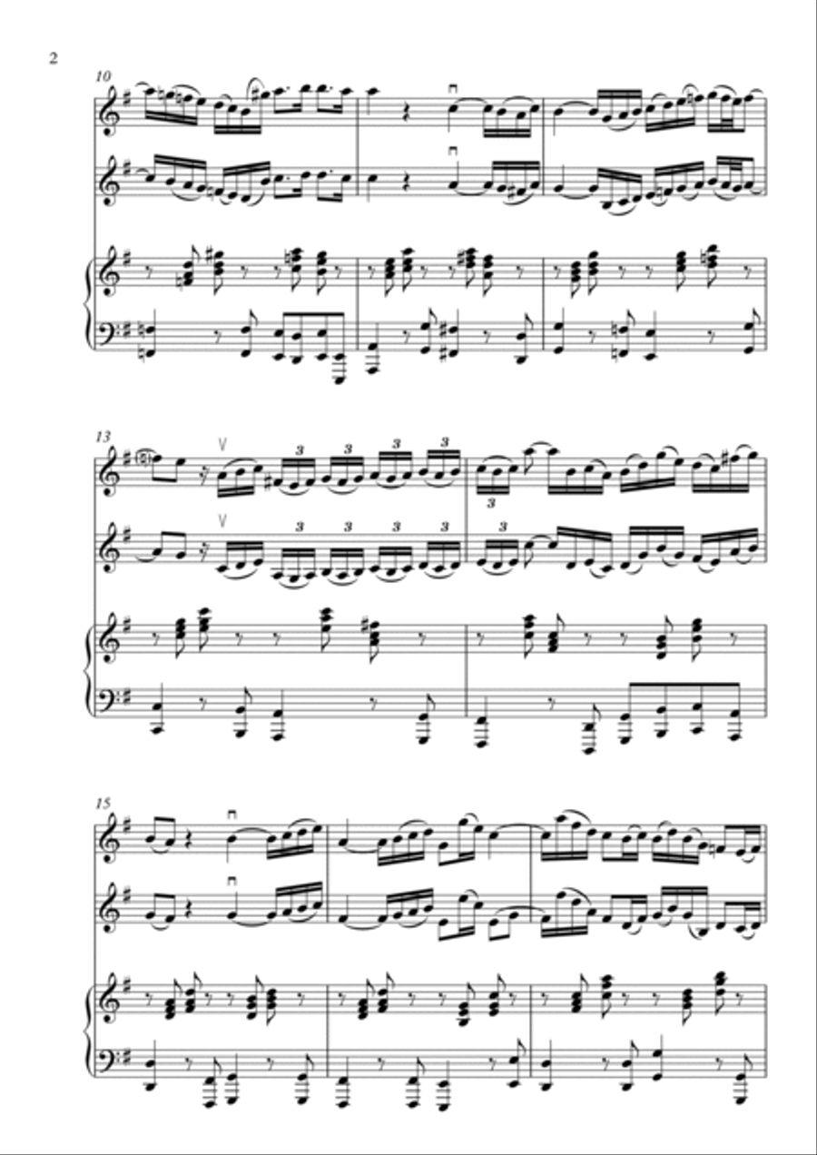 Arioso (BWV 156) by JS Bach - arranged for 2 Violins & Piano (Part of 