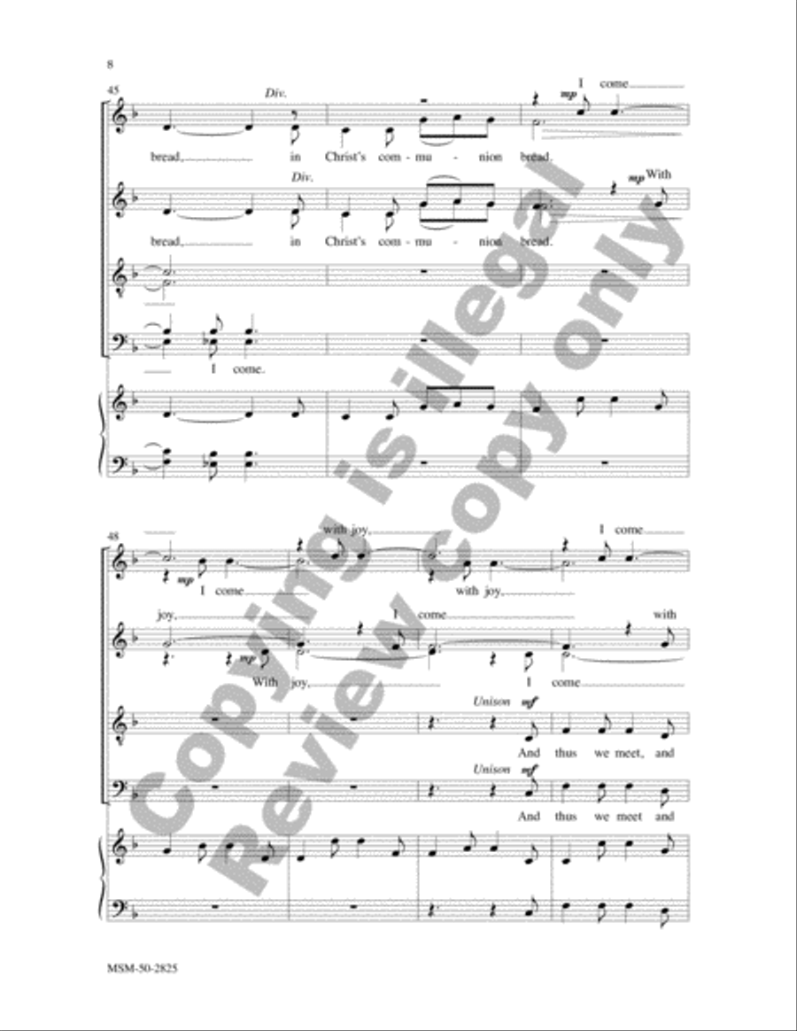 I Come with Joy I Come with Joy 4-Part scores gallery preview page 8