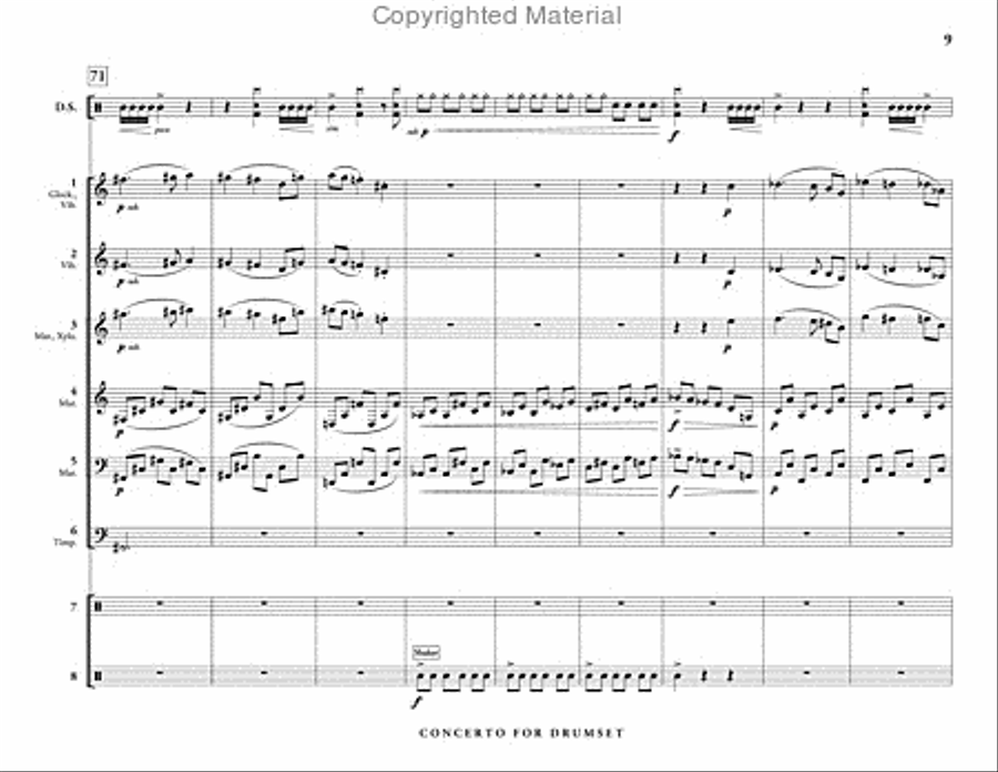 Concerto for Drumset and Percussion Ensemble (score & parts) Percussion Ensemble scores gallery preview page 10