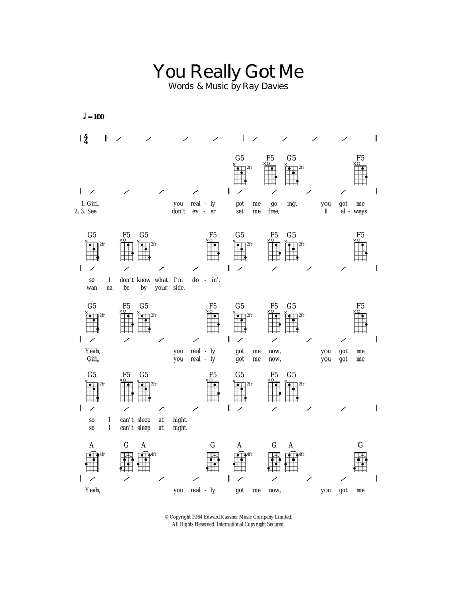 You Really Got Me Ukulele scores gallery preview page 1