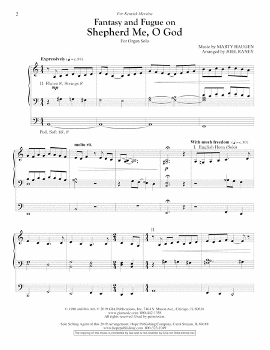 Fantasy and Fugue on Shepherd Me, O God Score scores gallery preview page 2