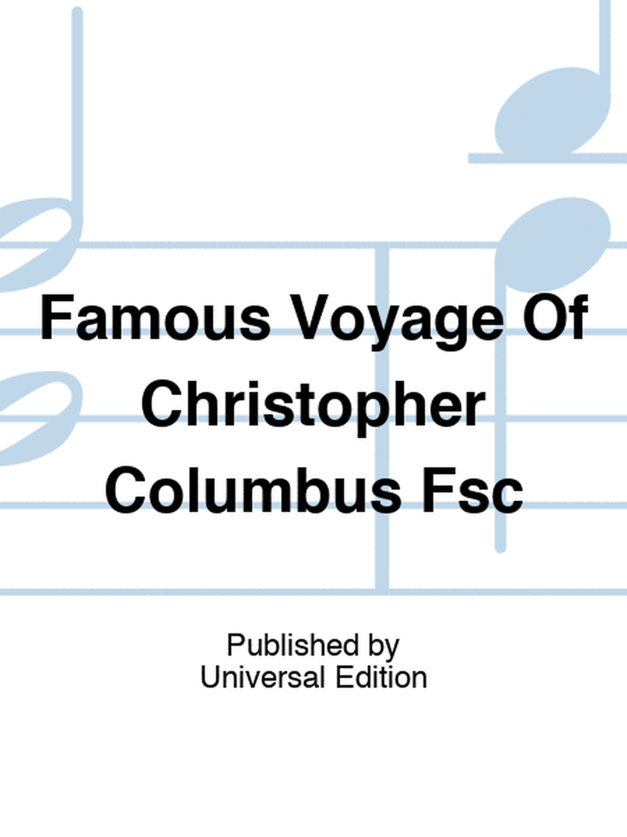 Famous Voyage Of Christopher Columbus Fsc