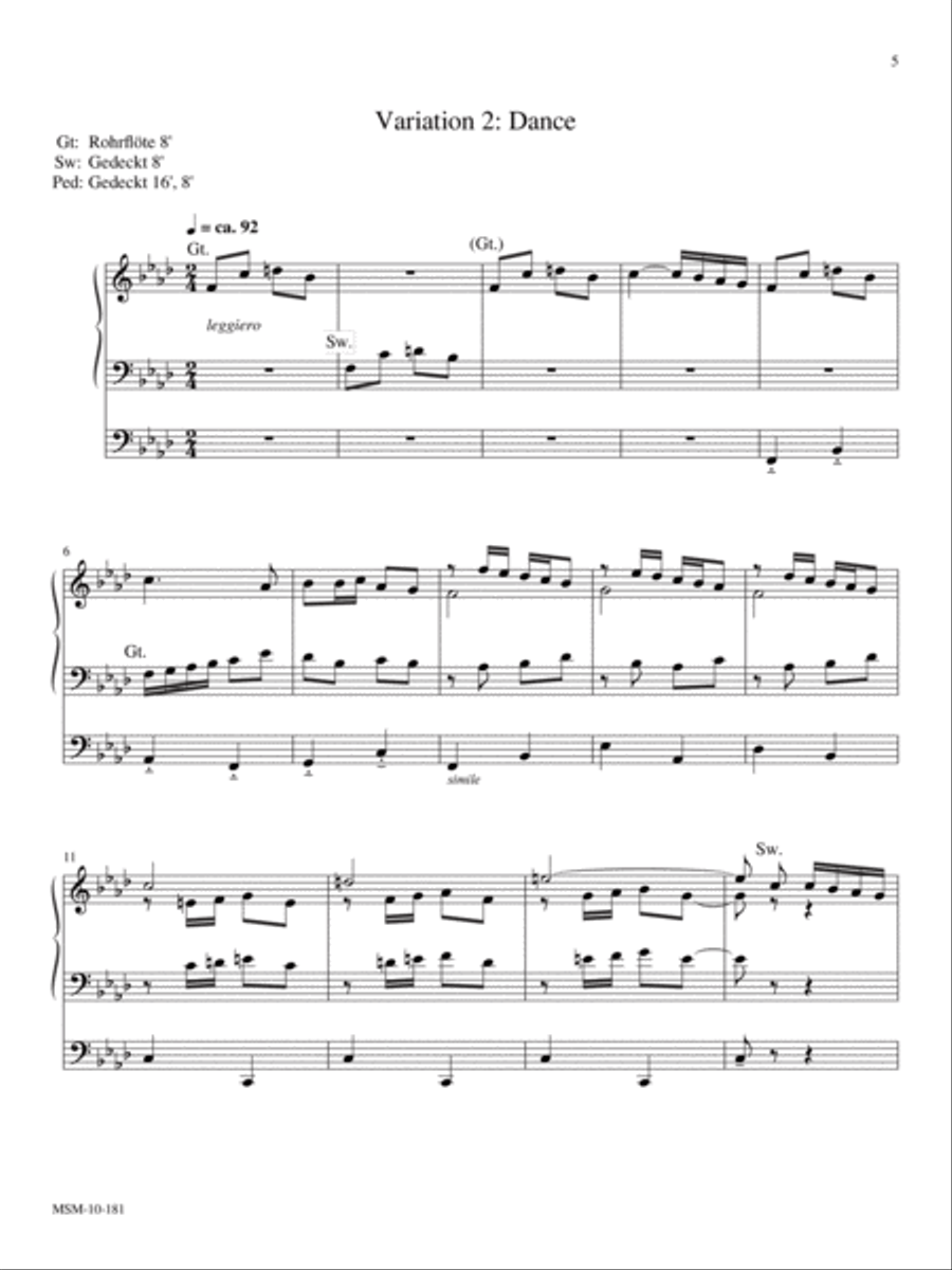 Theme and Variations on Noël Nouvelet Organ scores gallery preview page 5
