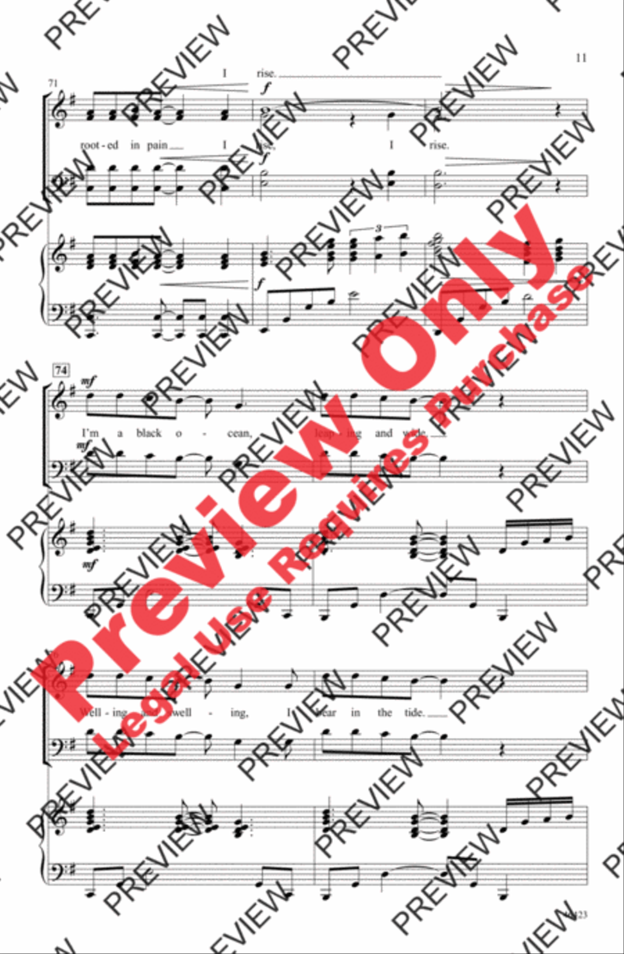 Still I Rise Still I Rise 4-Part scores gallery preview page 11