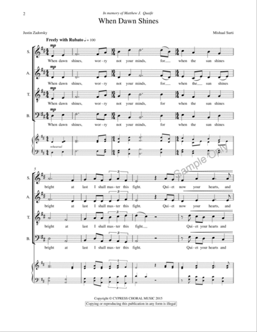 When Dawn Shines When Dawn Shines 4-Part scores gallery preview page 2
