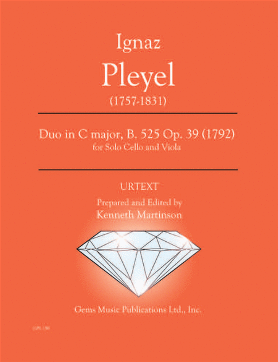 Duo in C major, B. 525 Op. 39 (1792) Cello scores gallery preview page 1