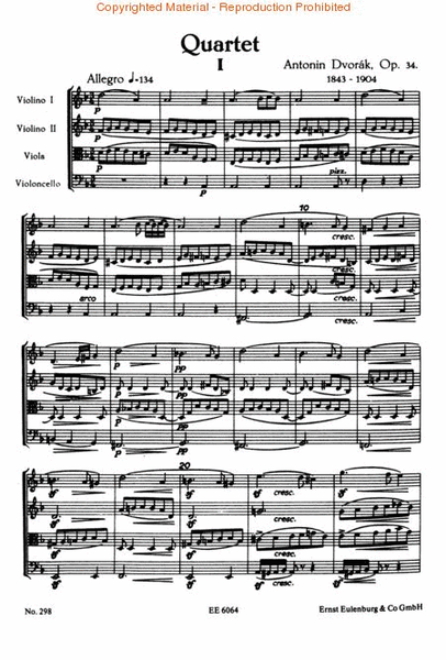 Stringquartet D minor op. 34 B 75