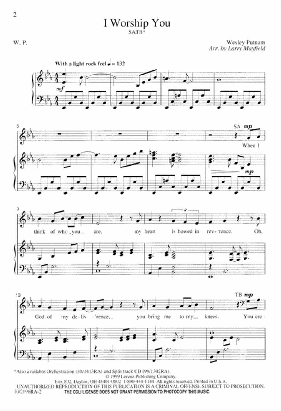 I Worship You I Worship You 4-Part scores gallery preview page 2