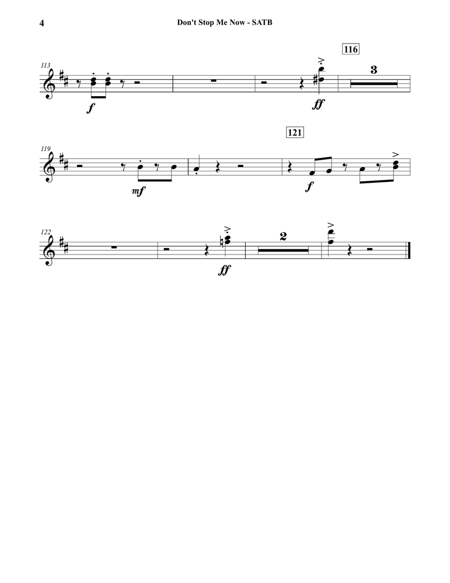 Don't Stop Me Now Concert Band scores gallery preview page 4