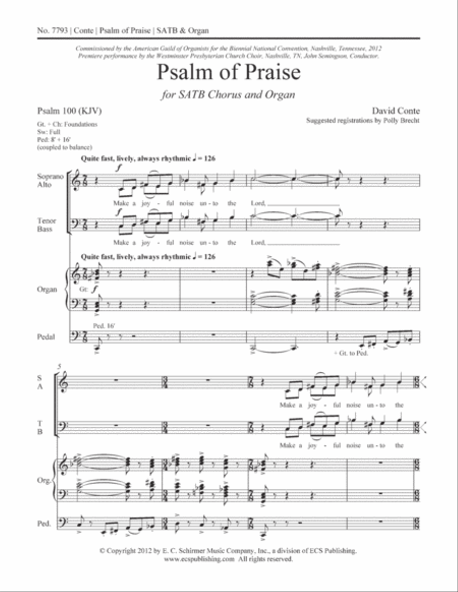 Psalm of Praise 4-Part scores gallery preview page 2