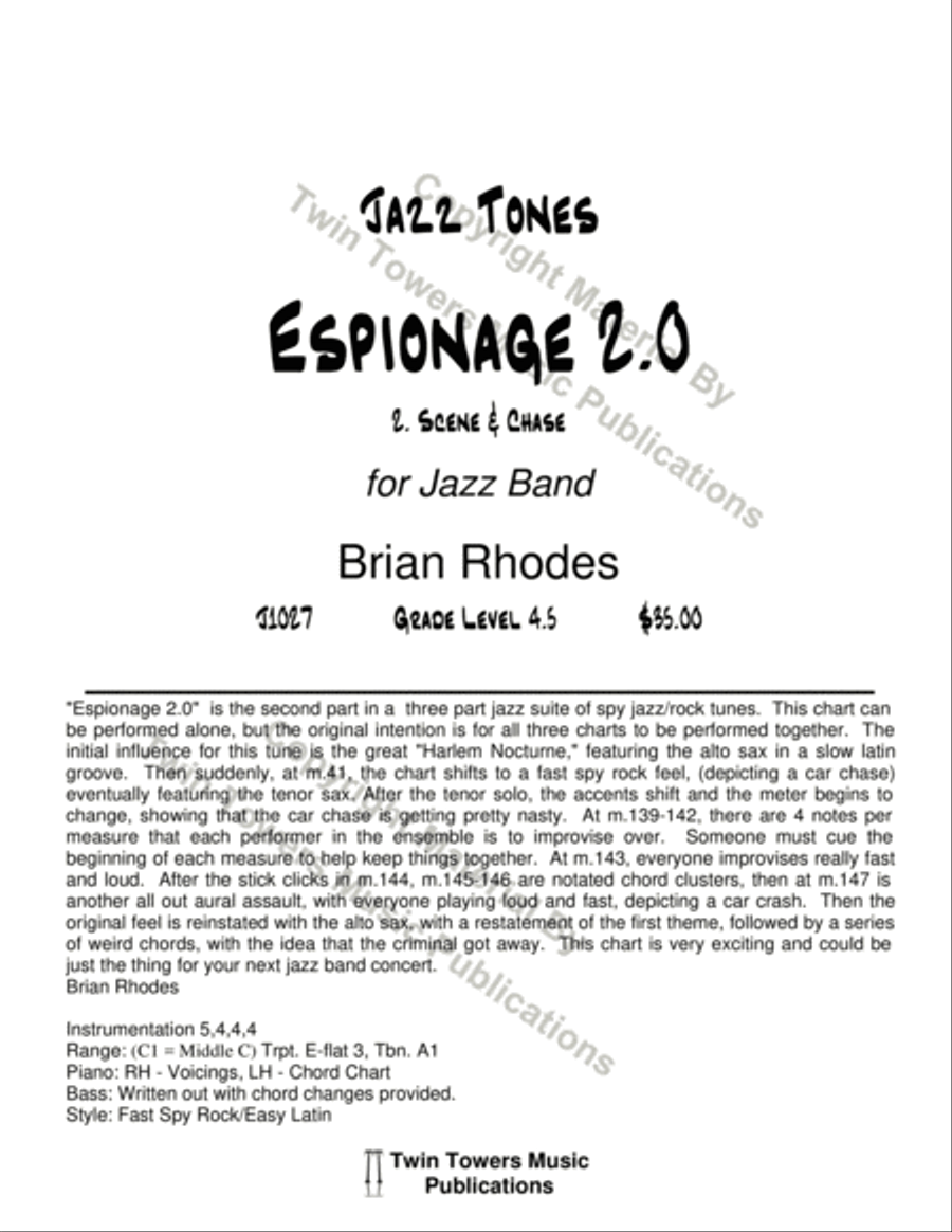 Espionage 2.0 Espionage 2.0 Jazz Ensemble scores gallery preview page 2