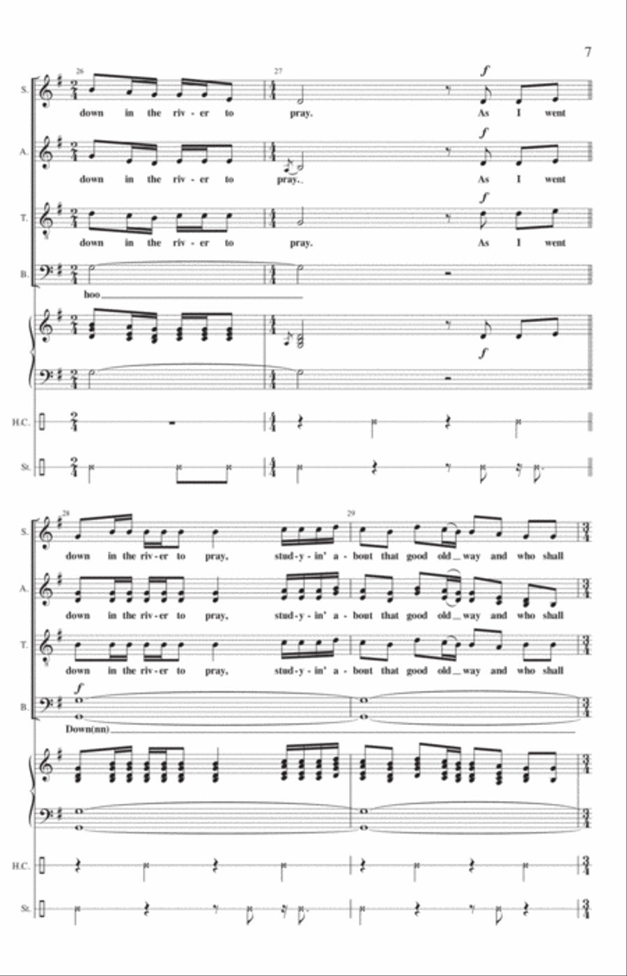 Down in the River to Pray 4-Part scores gallery preview page 6