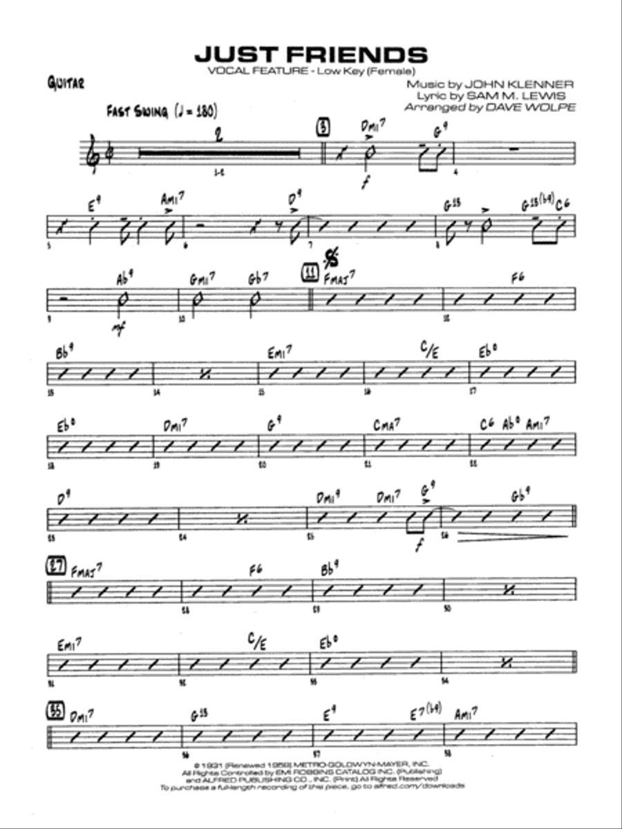 Just Friends: Guitar Jazz Ensemble scores gallery preview page 1