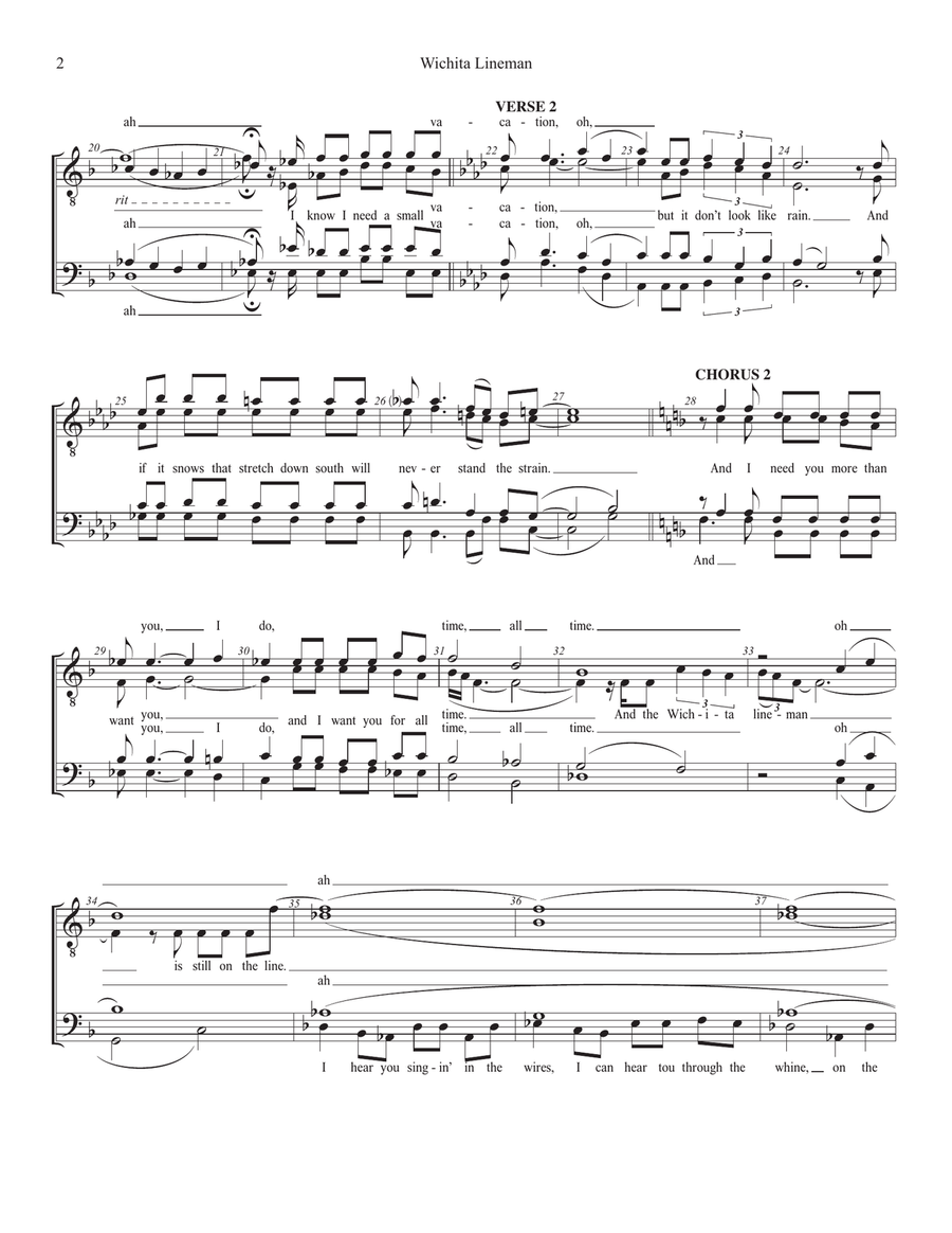 Wichita Lineman TTBB scores gallery preview page 2