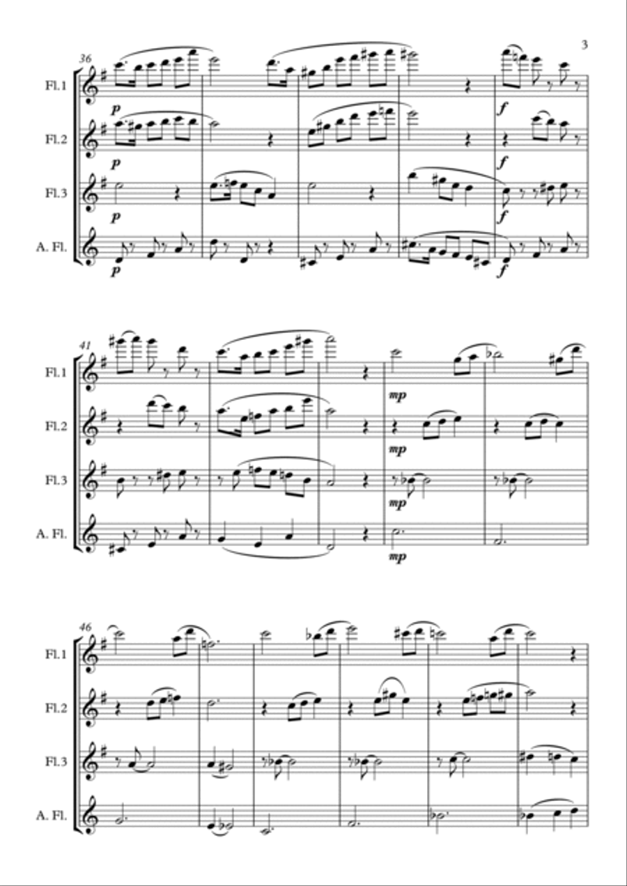 Note Pad - Flute Quartet Flute Quartet scores gallery preview page 3