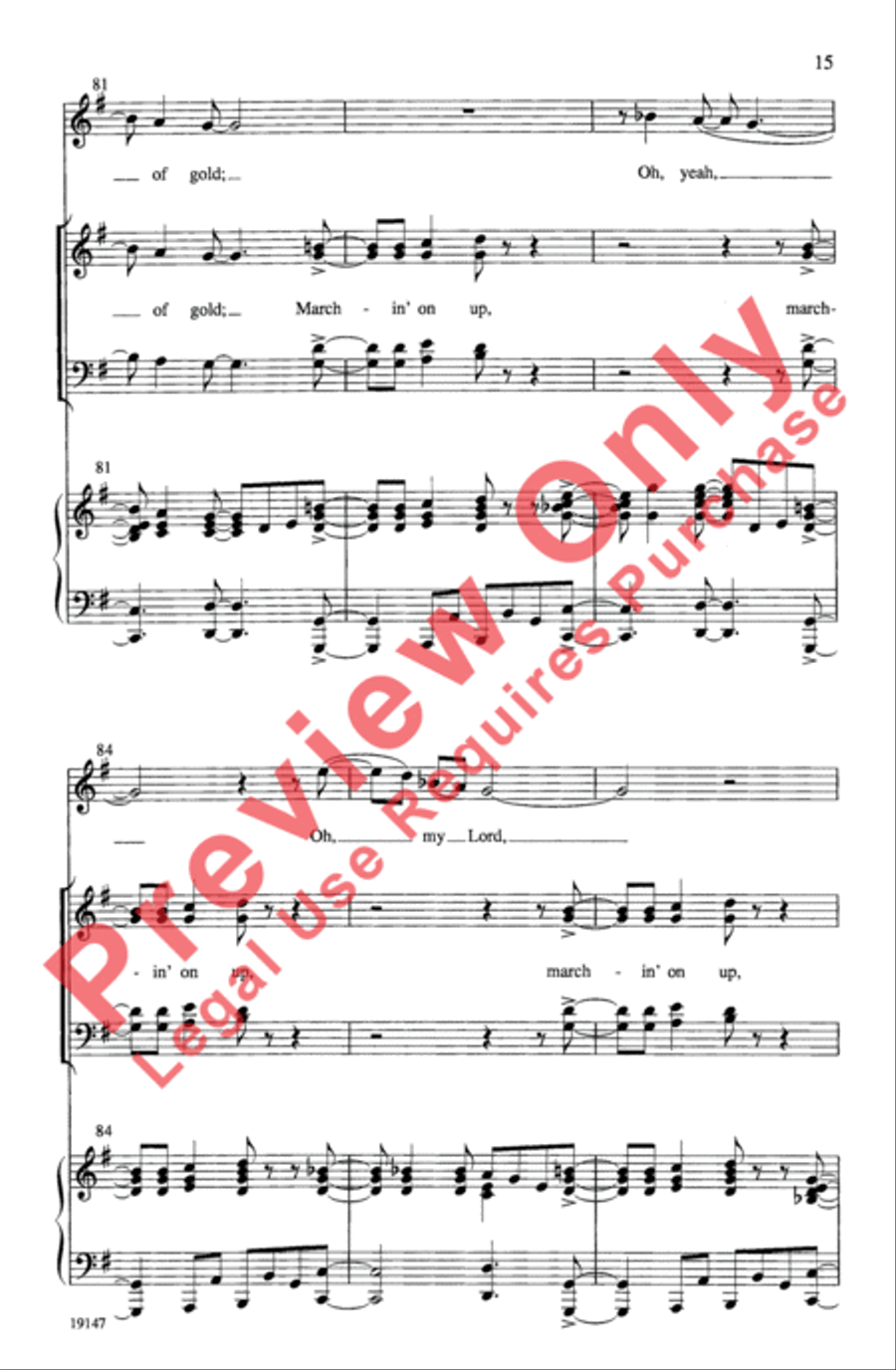 Marchin' on Up 4-Part scores gallery preview page 15