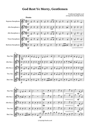 Book cover for God Rest Ye Merry Gentlemen - Saxophone quintet (SAATB)