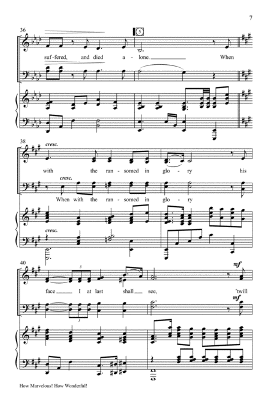 How Marvelous! How Wonderful! (I Stand Amazed) 4-Part scores gallery preview page 8