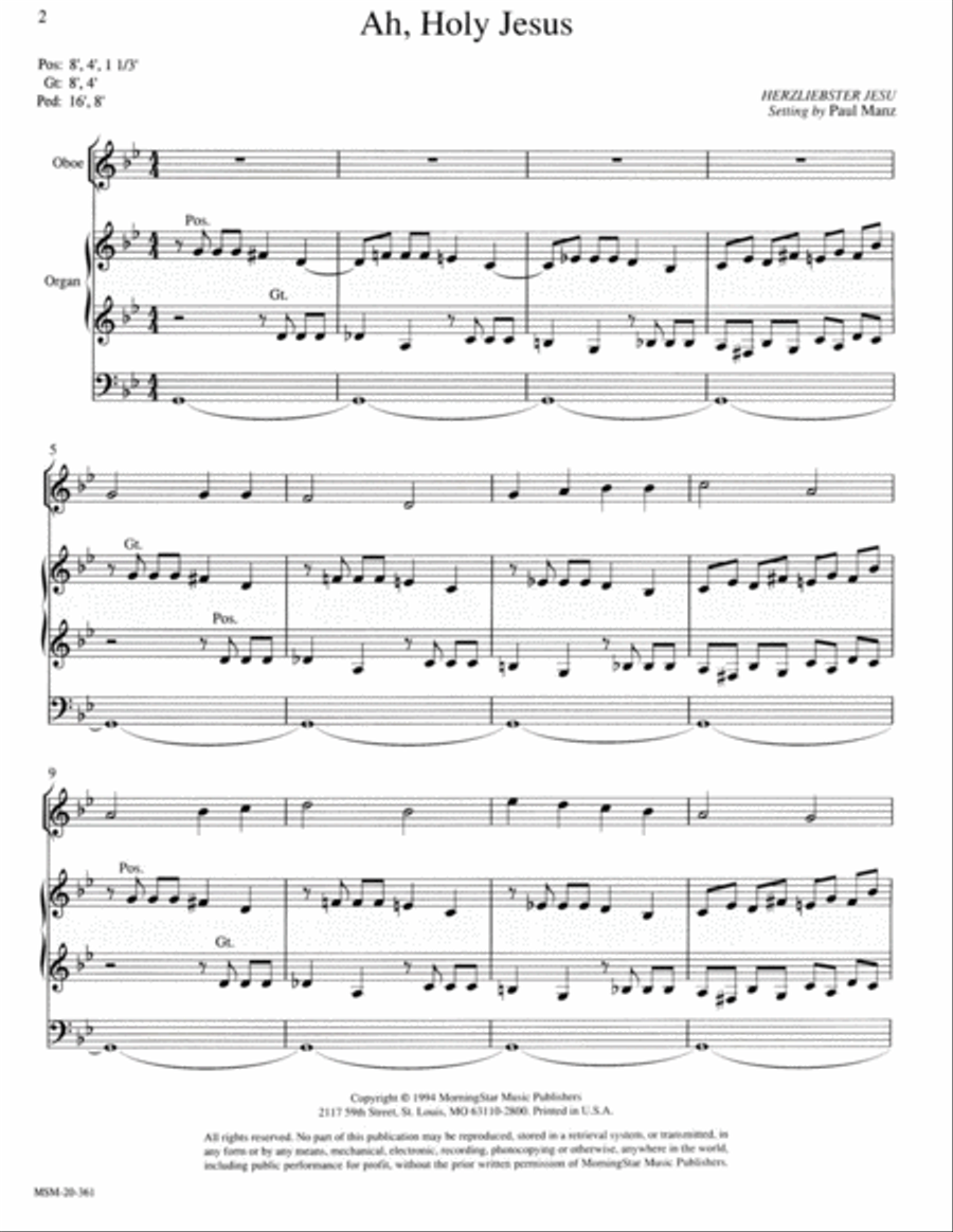 Three Lenten Hymns for Oboe and Organ Oboe scores gallery preview page 3