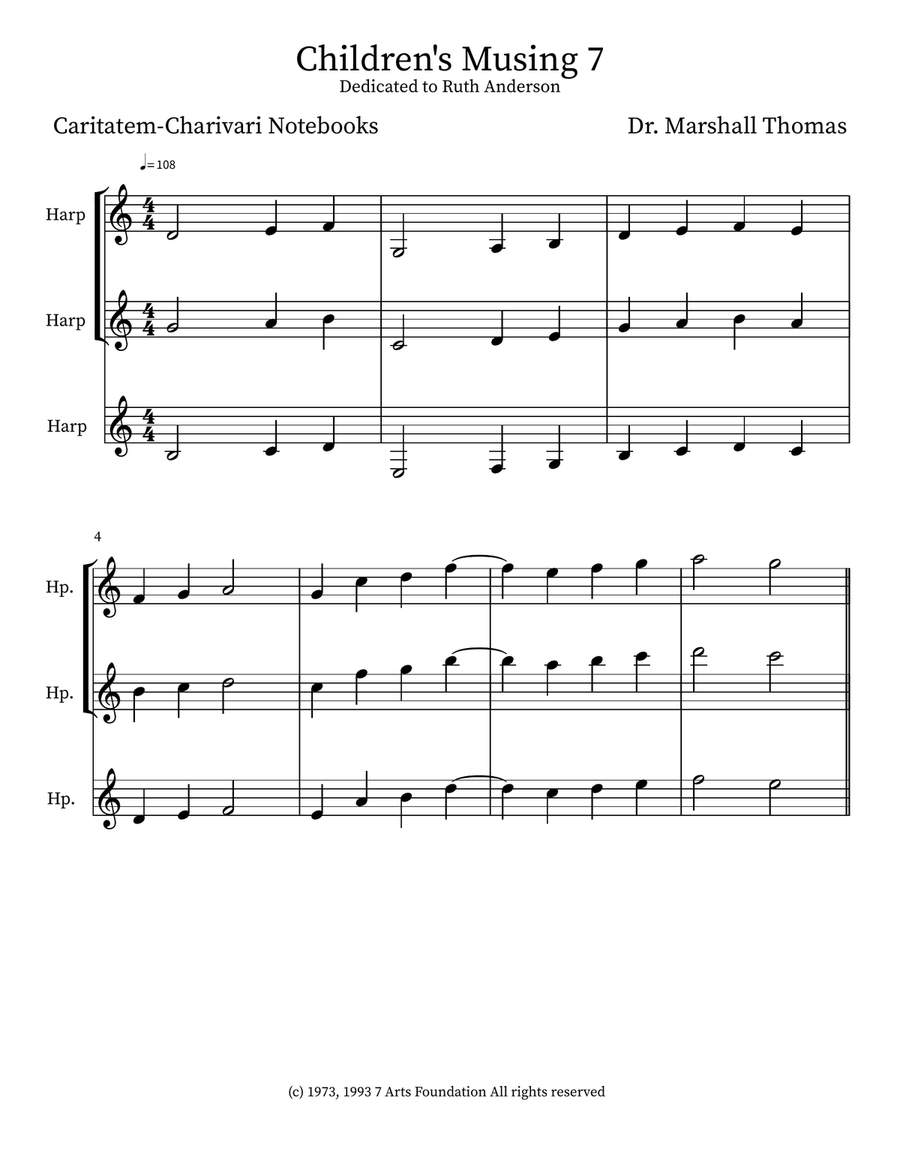 Children's Musing 7 Small Ensemble scores gallery preview page 1