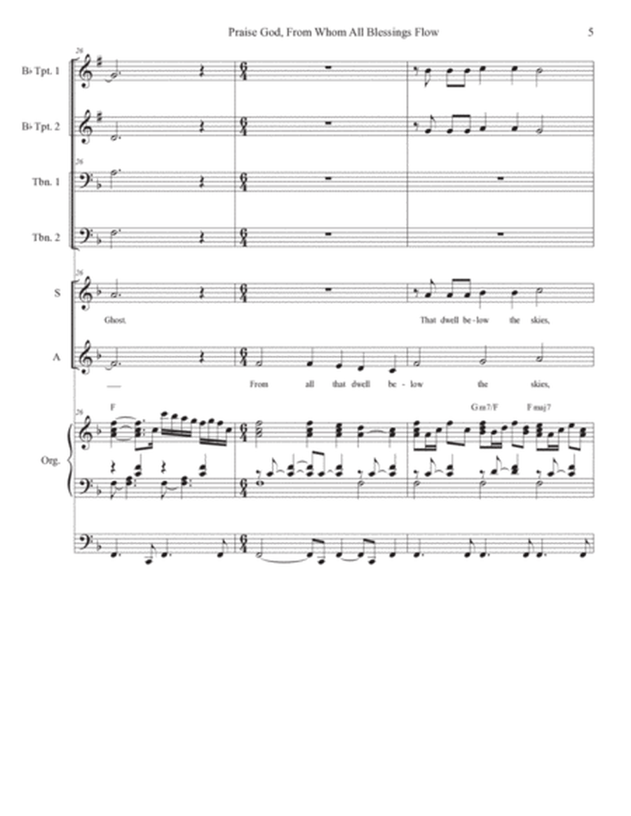 Praise God, From Whom All Blessings Flow (2-part choir - (SA) (Full Score - Alt.) - Score Only image number null