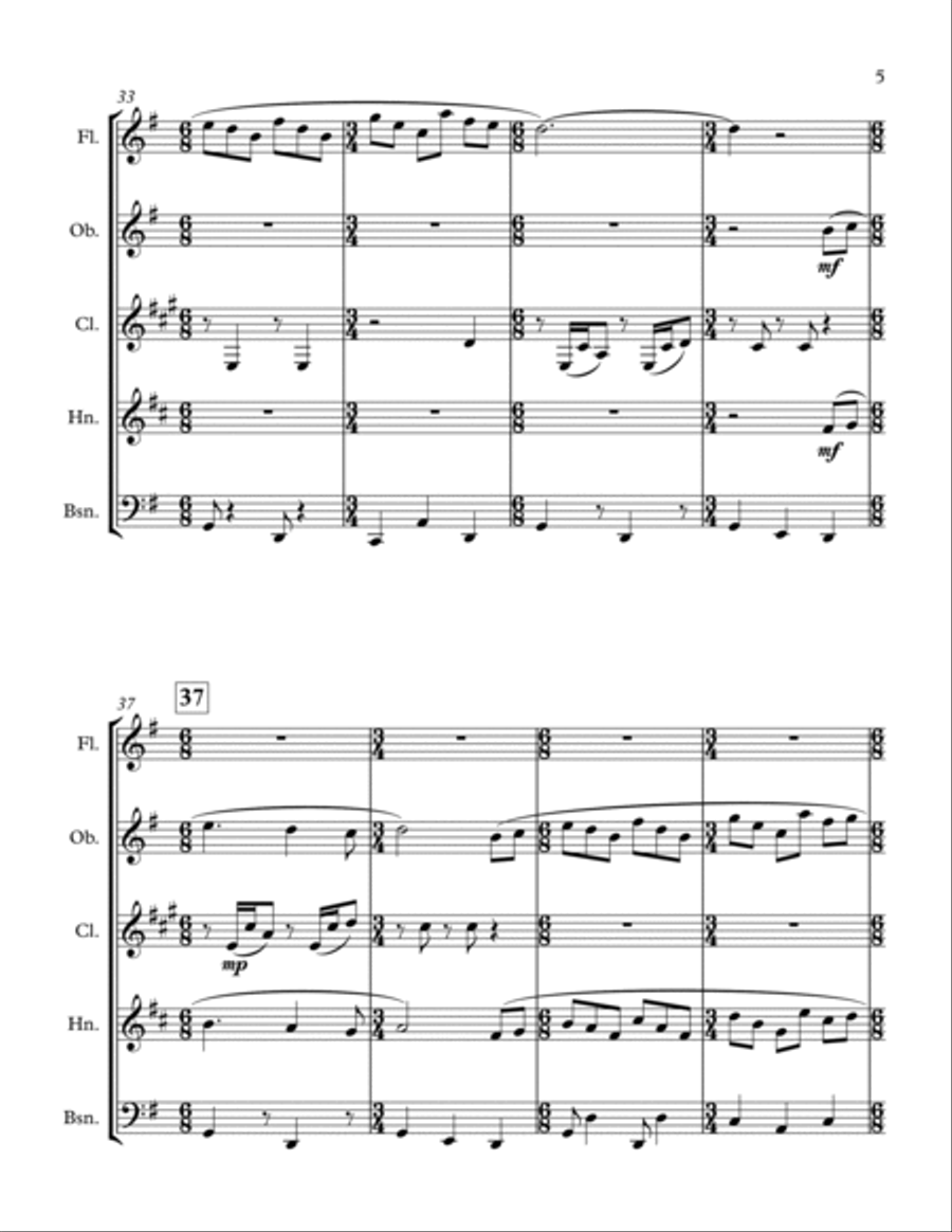 Dulcinea Dulcinea Woodwind Quintet scores gallery preview page 5