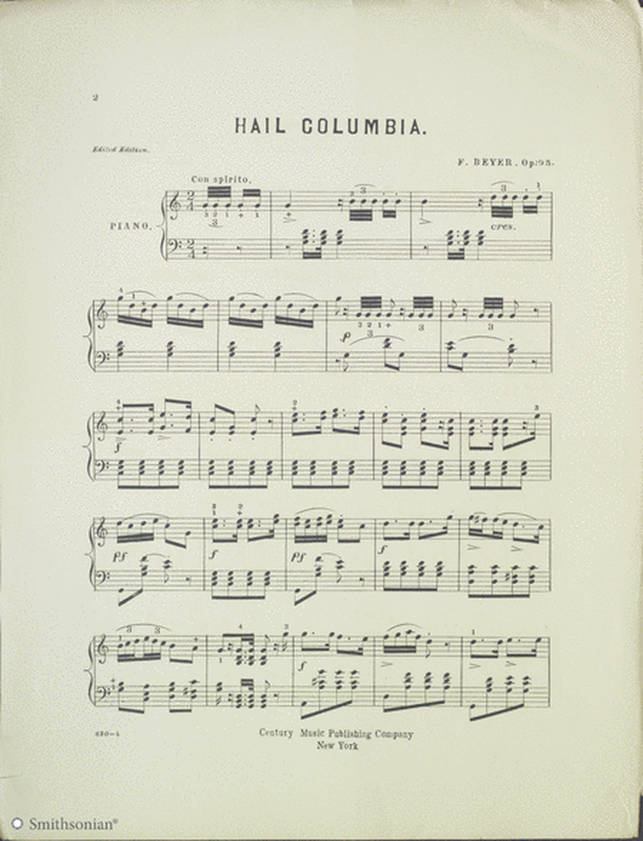 Salon Compositions for the Pianoforte: Hail Columbia