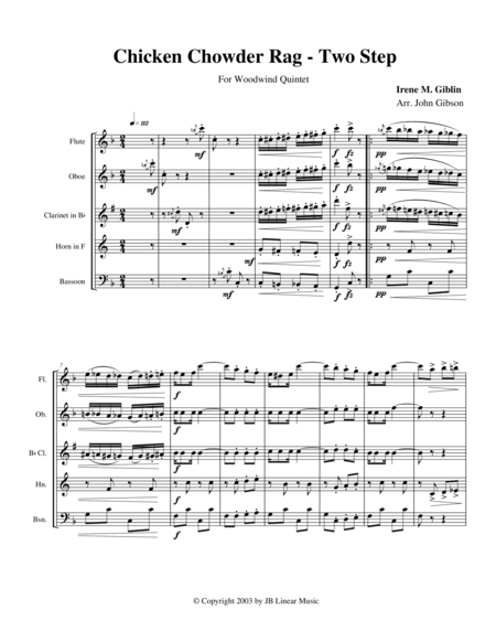 Chicken Chowder Rag by Irene Giblin for Woodwind Quintet image number null