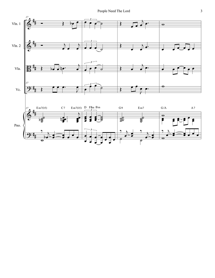 People Need The Lord People Need The Lord String Quartet scores gallery preview page 3