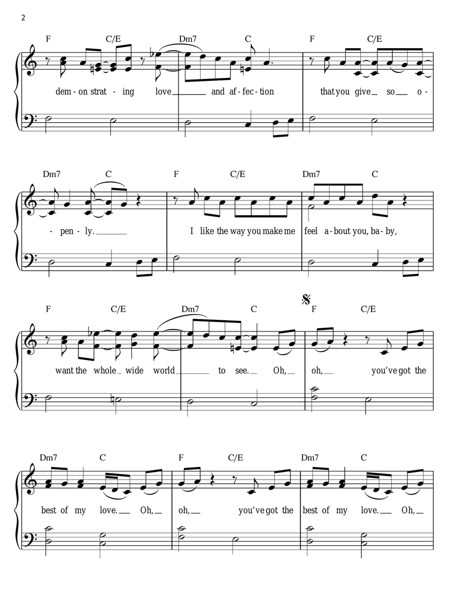 Best Of My Love Easy Piano scores gallery preview page 2