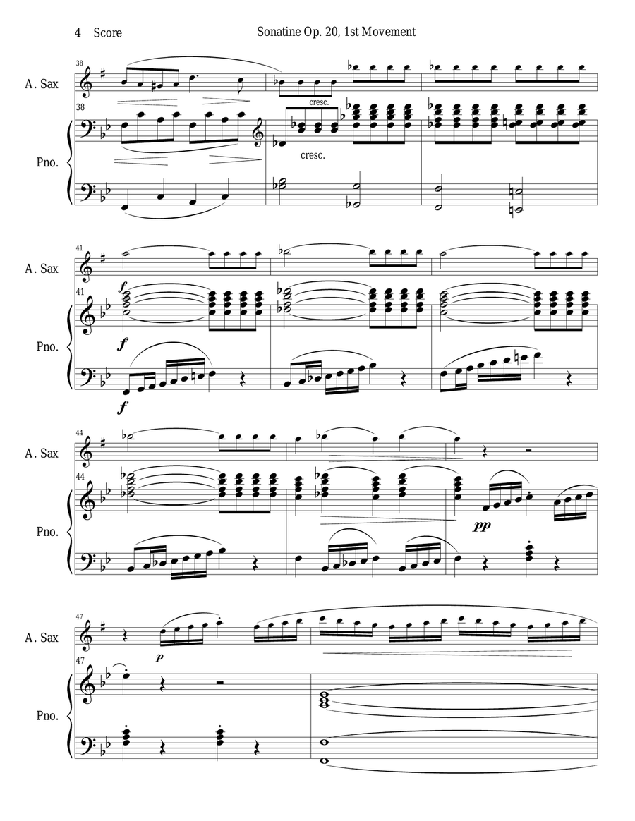 Sonatine by Kuhlau for Alto Sax and Piano Alto Saxophone scores gallery preview page 4