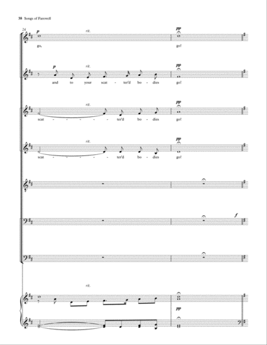 Songs of Farewell Divisi scores gallery preview page 39