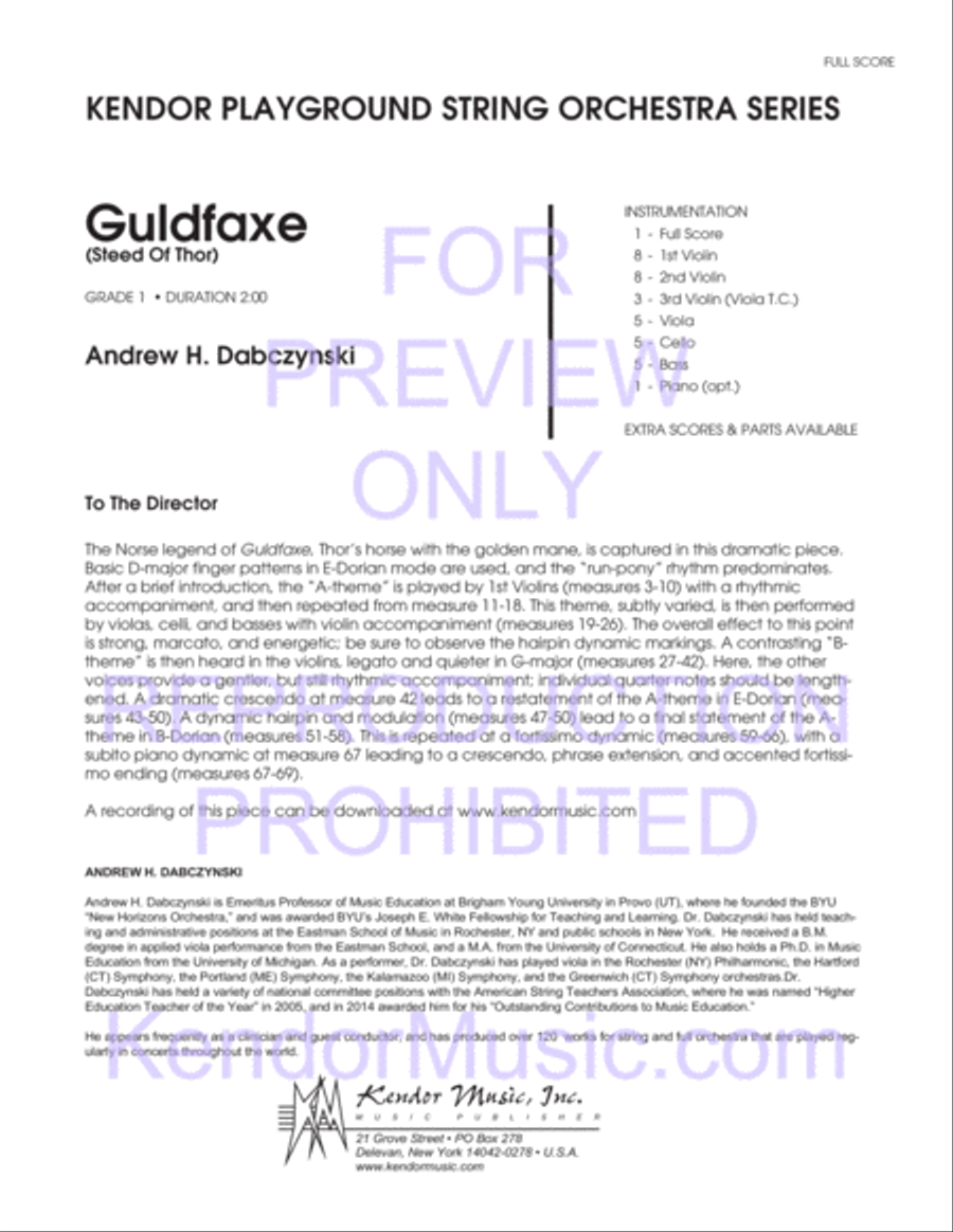 Guldfaxe (Steed Of Thor) (Full Score) String Orchestra scores gallery preview page 2