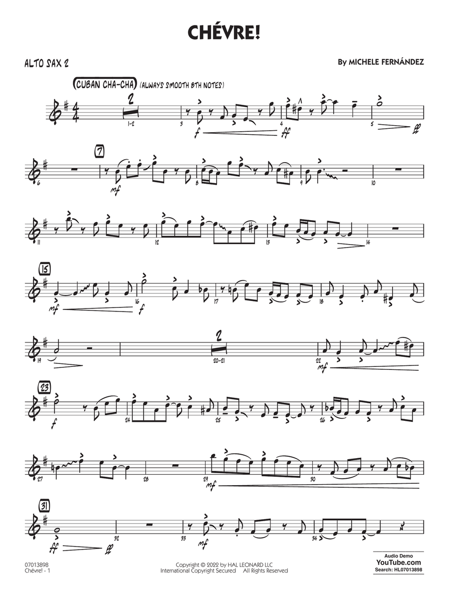 Chévre! - Alto Sax 2 Chévre! - Alto Sax 2 Jazz Ensemble scores gallery preview page 1
