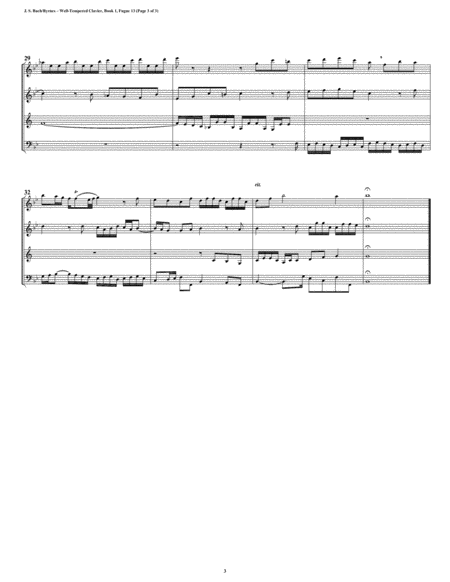 Fugue 13 from Well-Tempered Clavier, Book 1 (Woodwind Quartet) image number null