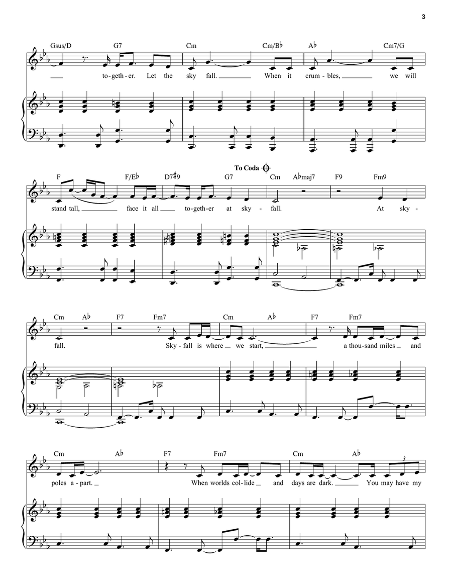 Skyfall Piano, Vocal scores gallery preview page 3