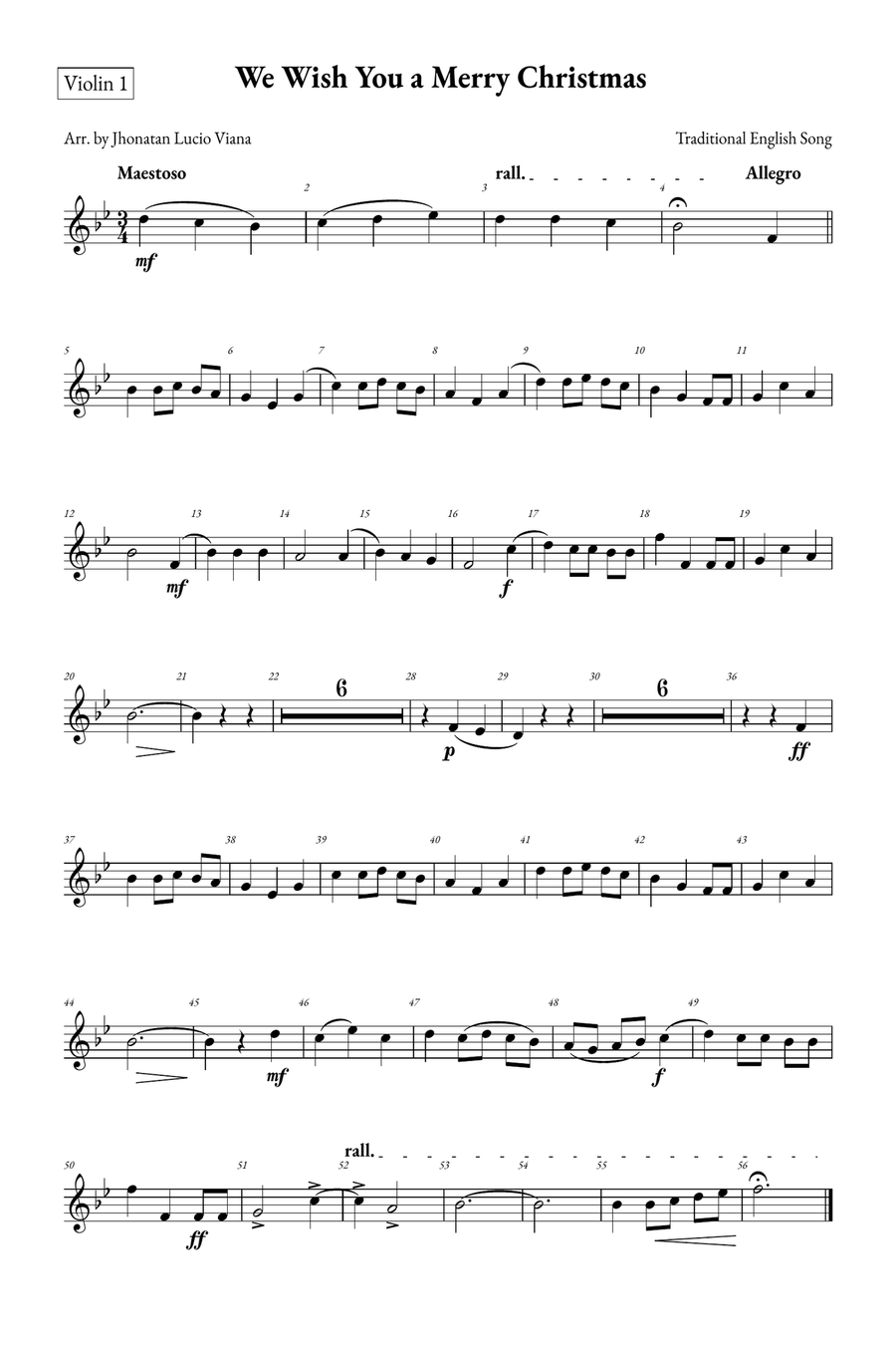 We Wish You a Merry Christmas String Quartet scores gallery preview page 3